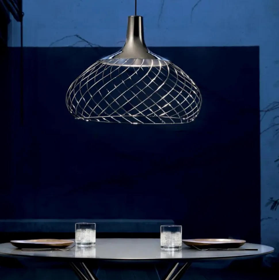 Mongolfier stilnovo lampadario da cucina nero led 3000k dimmerabile