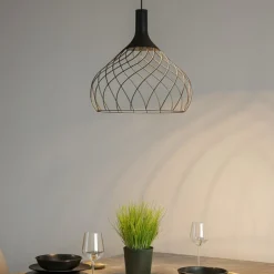 Mongolfier stilnovo lampadario moderno per salotto nera led 3000k
