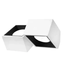 Nasso applique da parete in gesso due luci quadrate nere sforzin