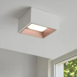 Nasso sforzin plafoniera moderna di gesso quadrata bianco rame