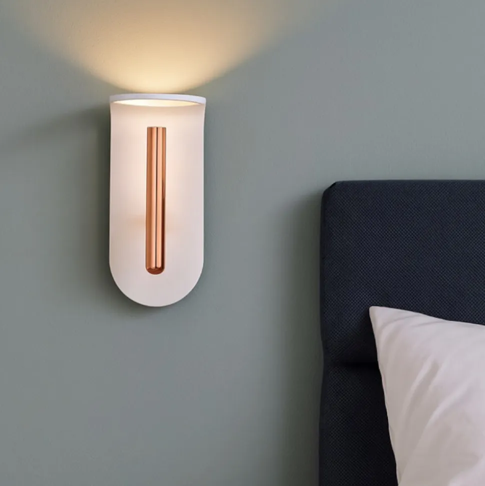 2nights stilnovo applique bianco rame per camera da letto
