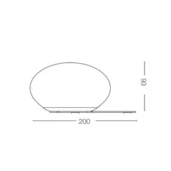 Ninfea tl1 lampada abat-jour ninfea ideal lux vetro bianco