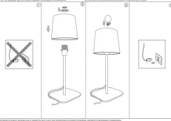 Nordik tl1 ideal lux lampada da tavolo nero e oro paralume tessuto
