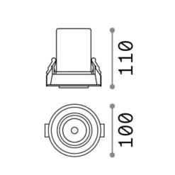 Nova fi ideal lux faretti da incasso led per controsoffitto 12w 3000k 220w nero