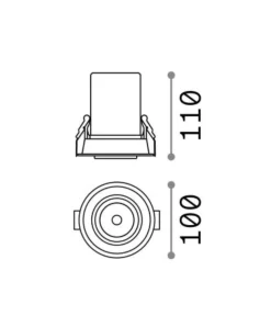 Nova ideal lux faretto da incasso led orientabile bianco 12w 4000k