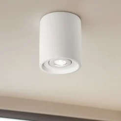 Oak pl1 round faretto cilindro ideal lux bianco per interni
