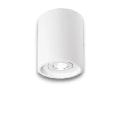 Oak pl1 round faretto cilindro ideal lux bianco per interni