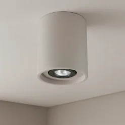 Oak pl1 round ideal lux faretto cilindrico grigio cemento