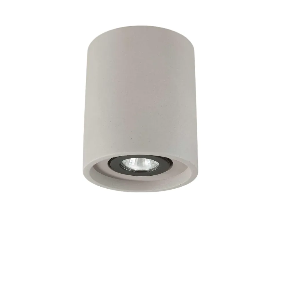 Oak pl1 round ideal lux faretto cilindrico grigio cemento