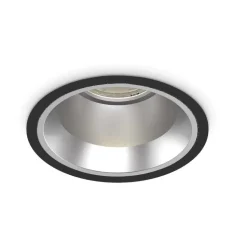 Off fi led 28w 3000k ideal lux faretto incasso nero rotondo 220/240v da interni