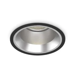 Off ideal lux faretto tondo da incasso led nero per soffitto 15w 3000k 220v