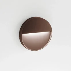 Ondaluce free round segnapasso led da esterno rotondo corten 3000k ip54