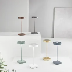 Ondaluce lt tap lampada da tavolino per esterno corten senza fili