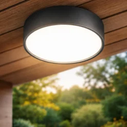 Ondaluce patio plafoniera rotonda esterno antracite led 4000k ip54
