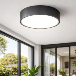Ondaluce plafoniera da esterno patio rotonda antracite led 10w 3000k