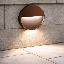 Ondaluce segnapasso led da esterno rotondo corten 3w 4000k