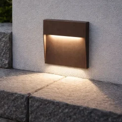 Ondaluce segnapasso led da parete per esterno corten led 3w 3000k ip54