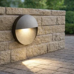 Ondaluce segnapasso led 3w 4000k rotondo antracite ip54