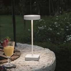 Ondaluce tap lampada da tavolino bianca senza fili ricarica usb led 3w 3000k