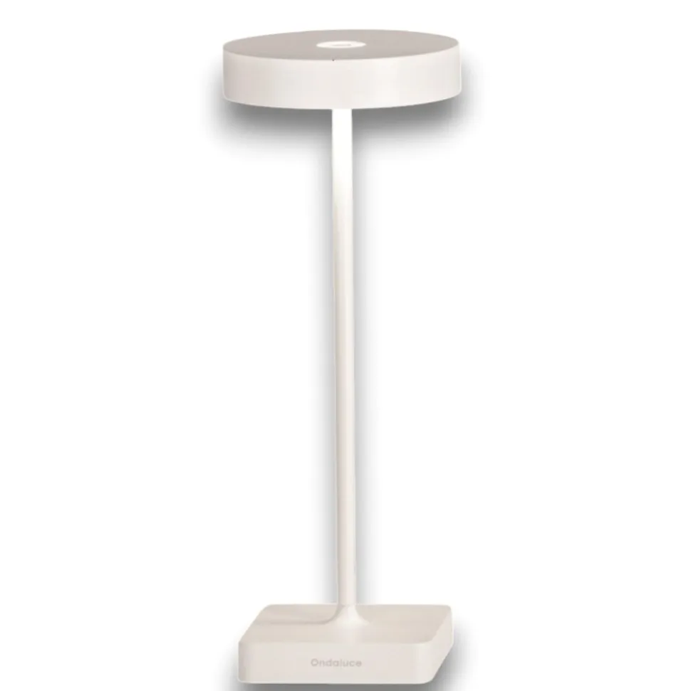 Ondaluce tap lampada da tavolino bianca senza fili ricarica usb led 3w 3000k