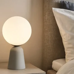 Ondaluce abat-jour rock lampada da comodino moderna cemento vetro bianco