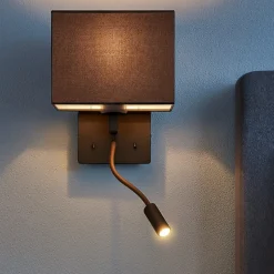 Ondaluce ap shadow applique per comodino camera da letto led orientabile nera