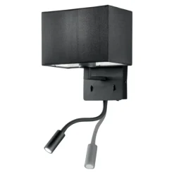 Ondaluce ap shadow applique per comodino camera da letto led orientabile nera