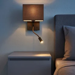 Ondaluce ap shadow applique per comodino camera da letto led orientabile nera