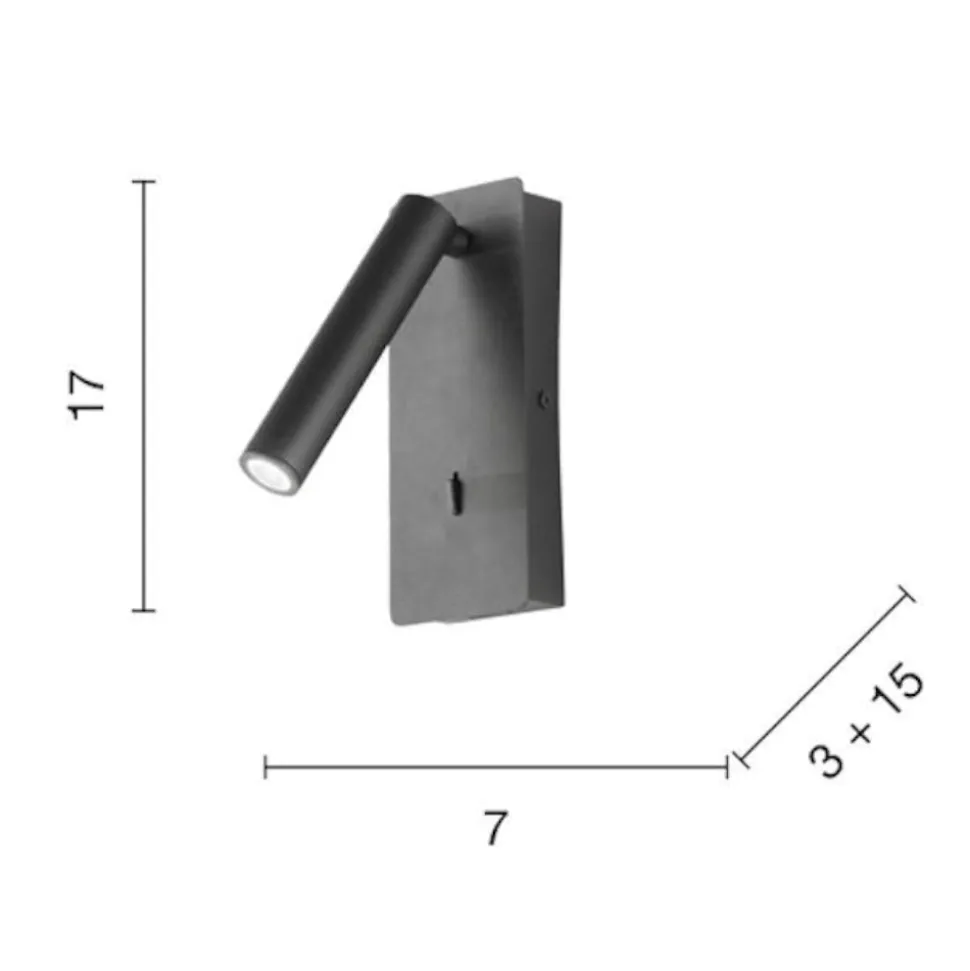 Ondaluce ap telescope applique bianca comodino camera da letto porta usb