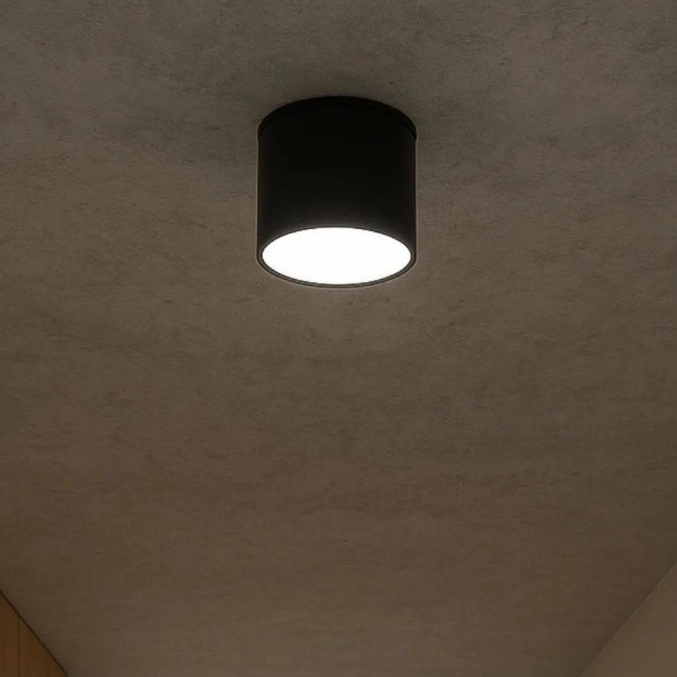 Ondaluce boiler faretto nero tondo led cct 3000k 4000k dimmerabile