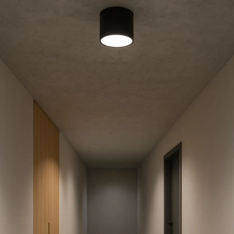 Ondaluce boiler faretto nero tondo led cct 3000k 4000k dimmerabile