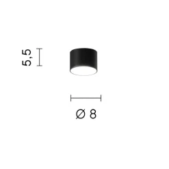 Ondaluce boiler faretto nero tondo led cct 3000k 4000k dimmerabile