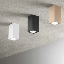 Ondaluce faretto da soffitto aloa bianco squadrato moderno