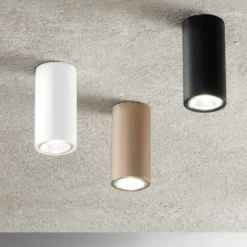 Ondaluce faretto led a soffitto filo bianco cilindro moderno