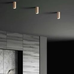 Ondaluce filo faretto led a soffitto moderno cilindro oro