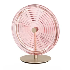 Ondaluce jokey abat-jour da comodino tonda vetro rosa led 3000k