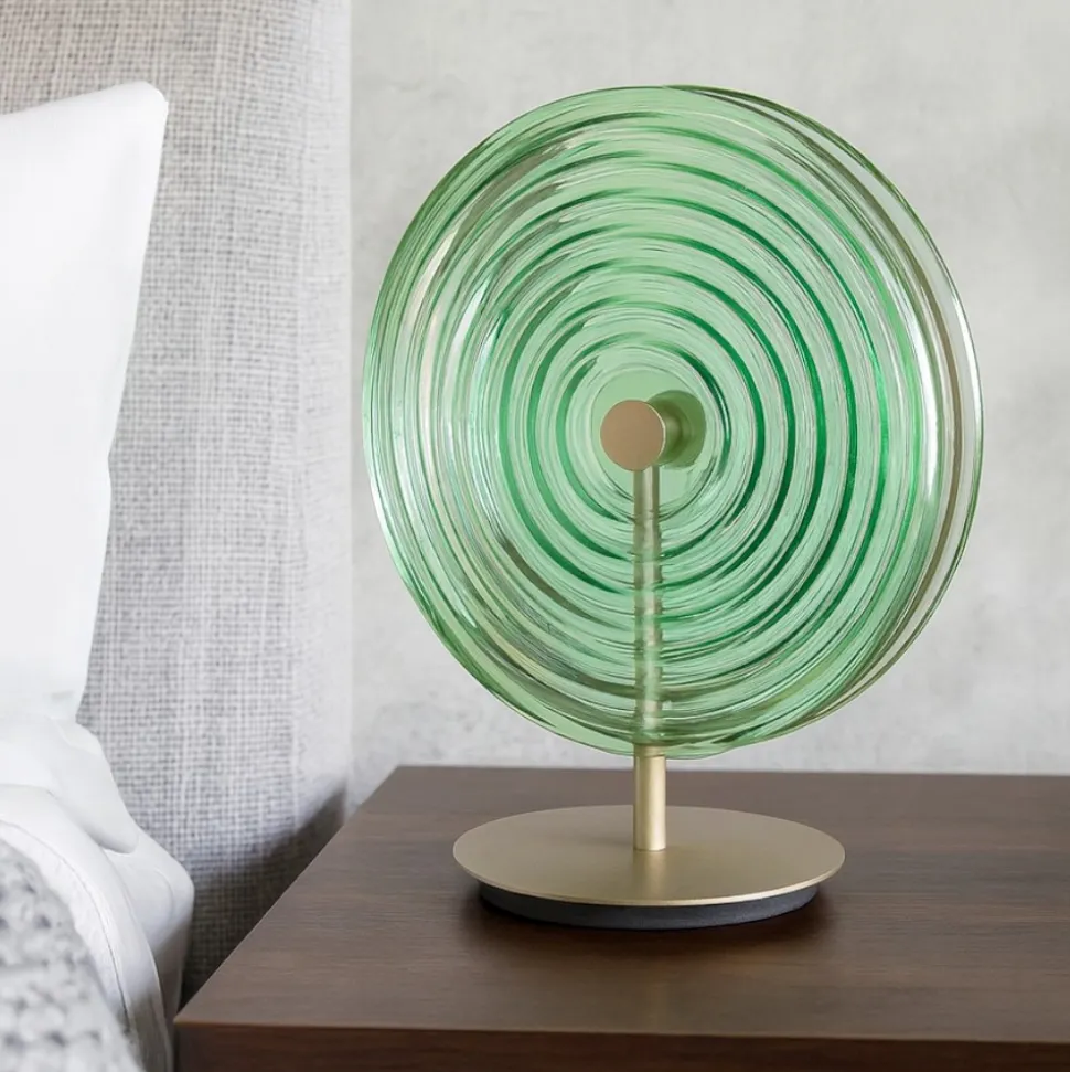 Ondaluce jokey lampada da comodino abat jour vetro verde led 3000k