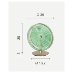 Ondaluce jokey lampada da comodino abat jour vetro verde led 3000k