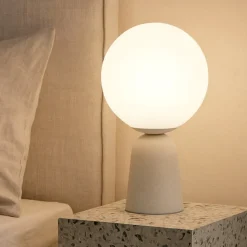 Ondaluce lampada cemento bianco moderna per camera da letto