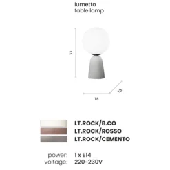 Ondaluce lampada cemento bianco moderna per camera da letto