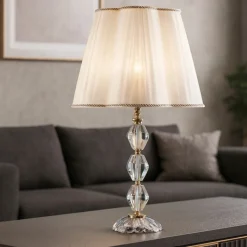 Ondaluce lampada da tavolo per soggiorno cristallo classica