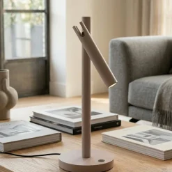 Ondaluce lampada da tavolo teddy tortora moderna led 3000k dimmerabile