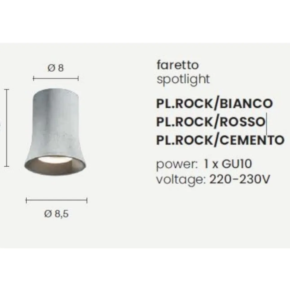 Ondaluce pl rock faretto da soffitto in cemento grigio
