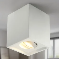 Ondaluce pl sirta faretto in gesso quadrato orientabile bianco