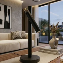 Ondaluce teddy lampada da tavolo nera luce orientabile led 3000k dimmerabile