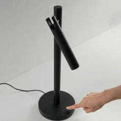 Ondaluce teddy lampada da tavolo nera luce orientabile led 3000k dimmerabile