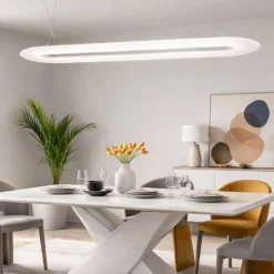 Optiline stilnovo lampadario moderno bianco led 47w dimmerabile