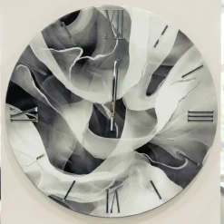 Orologiorotondo da parete 60cm in resina grigio nero moderno
