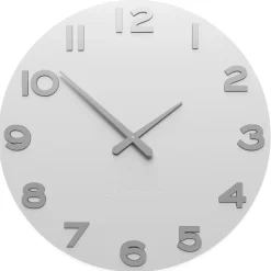 Orologio rotondo da parete moderno legno bianco grigio