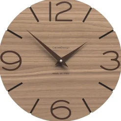 Orologio rotondo da parete moderno legno noce canaletto